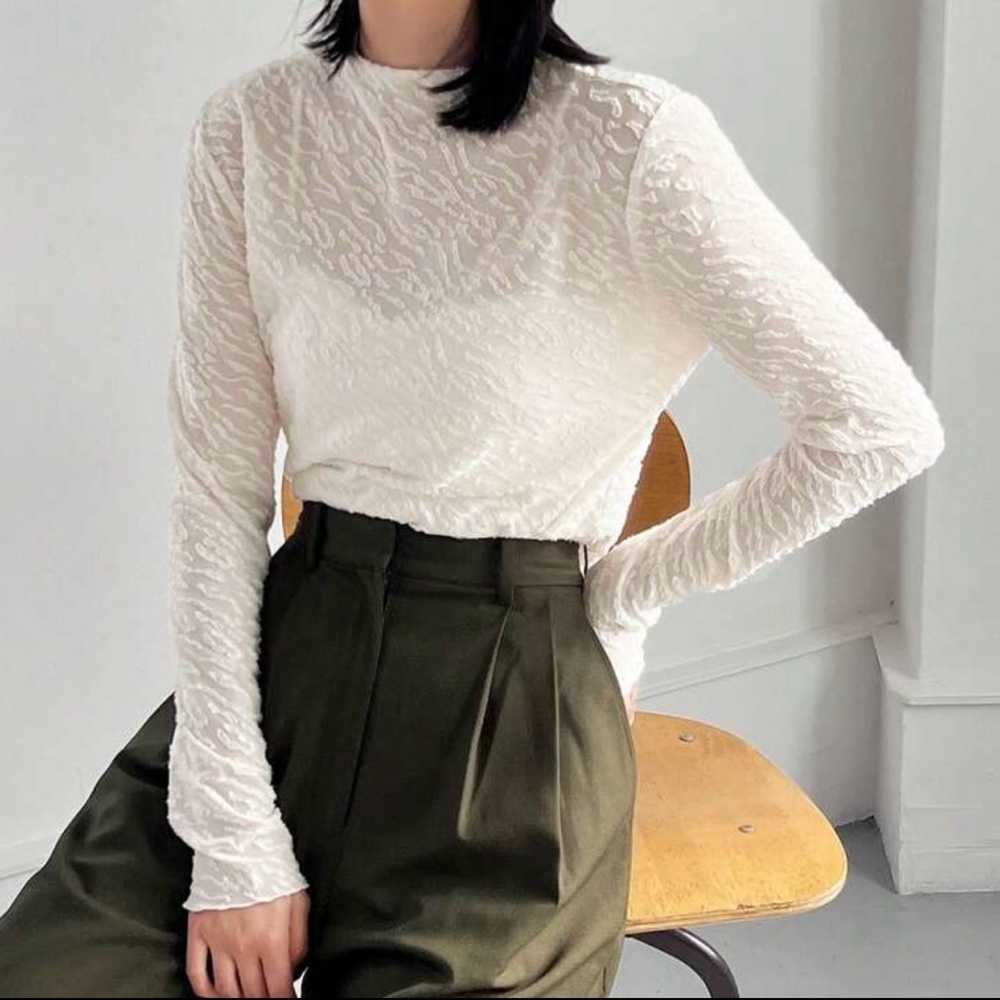 3 FOR 10/White Long Sleeve Lace Top